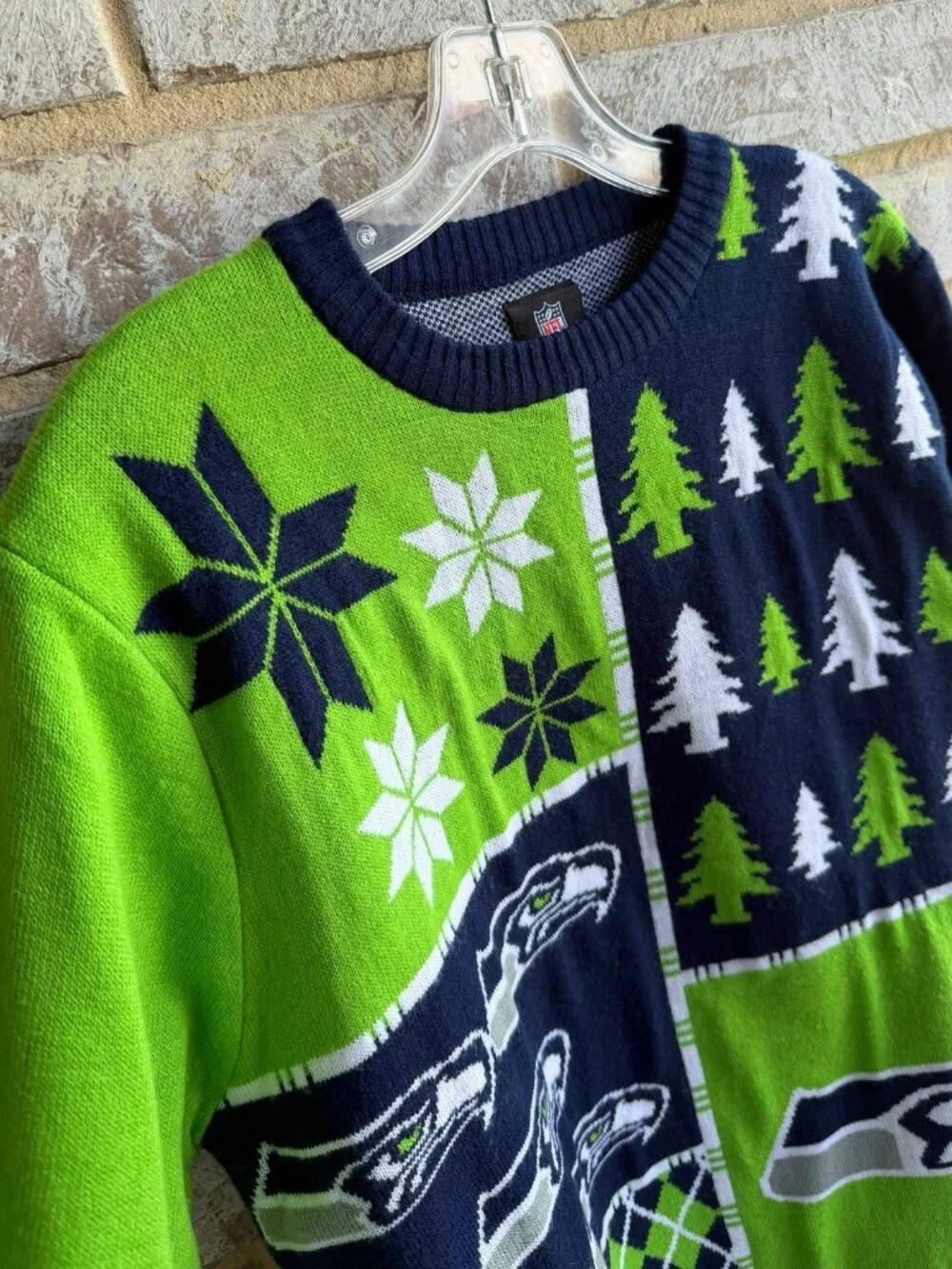 Seattle Seahawks Green & Navy Crewneck Sweater